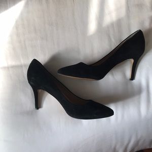 Black suede heels